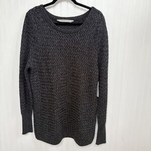 Athleta 152688 Charcoal Gray Basketweave Knit Cypress Sweater Women’s XL NEW